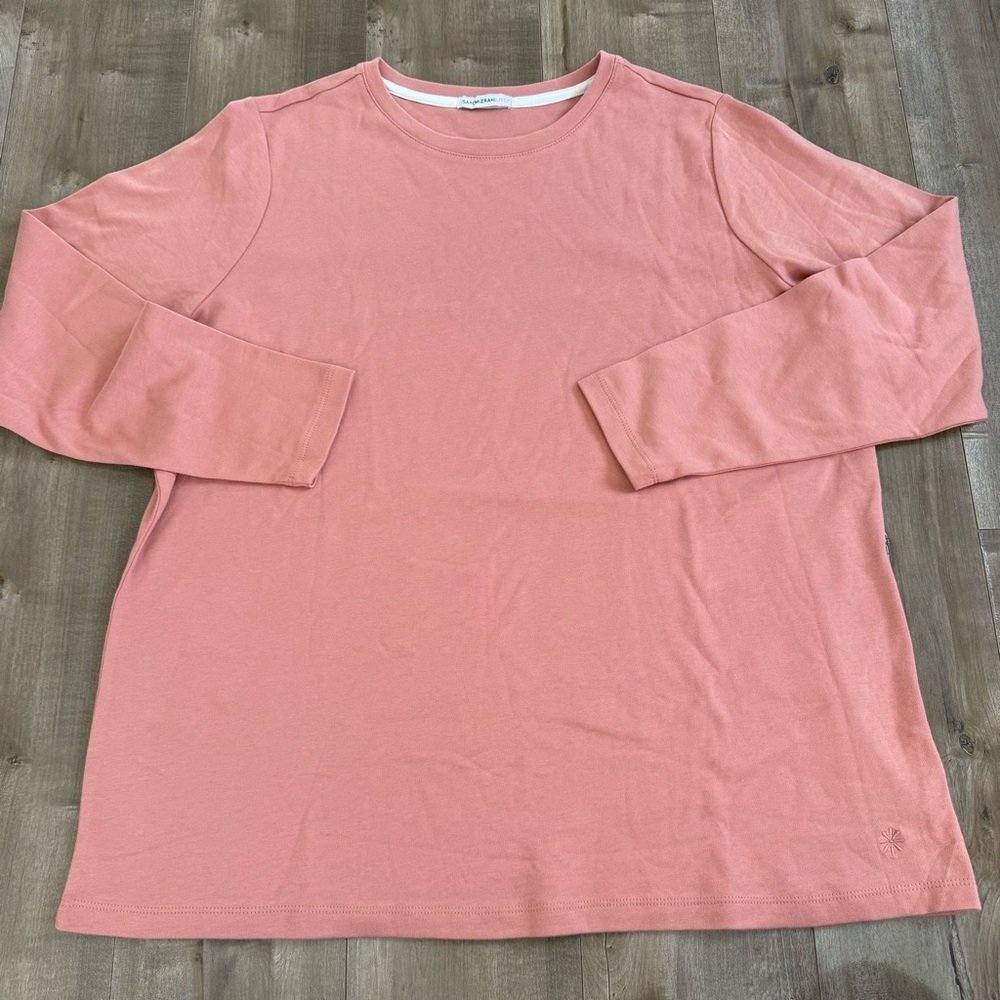 Isaac Mizrahi Live Long Sleeve Shirt 2XL Rose Pink Nude Basic‎ Crew Neck